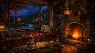 Cozy Reading by Calcifer’s Fire with Autumn Rain Sounds and Soft Ghibli Piano screenshot 5