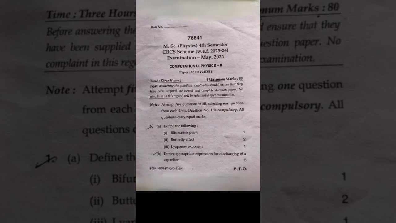 Computational Physics-ll /M.Sc(Physics)4th Semester CBCS Scheme 2023-24 |M.D.U Rohtak 