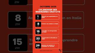 Nouveau calendrier disponible pour octobre! #expat #italie #immobilier #projetdevie