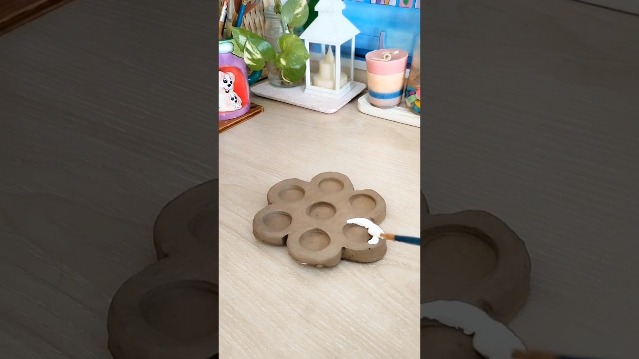 Clay paint  palette making ~ Paint palette 🌷 