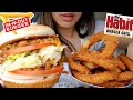 ASMR EATING IN-N-OUT ANIMAL STYLE CHEESE BURGER THE HABIT ONION RING CAR MUKBANG REAL SOUND TWILIGHT