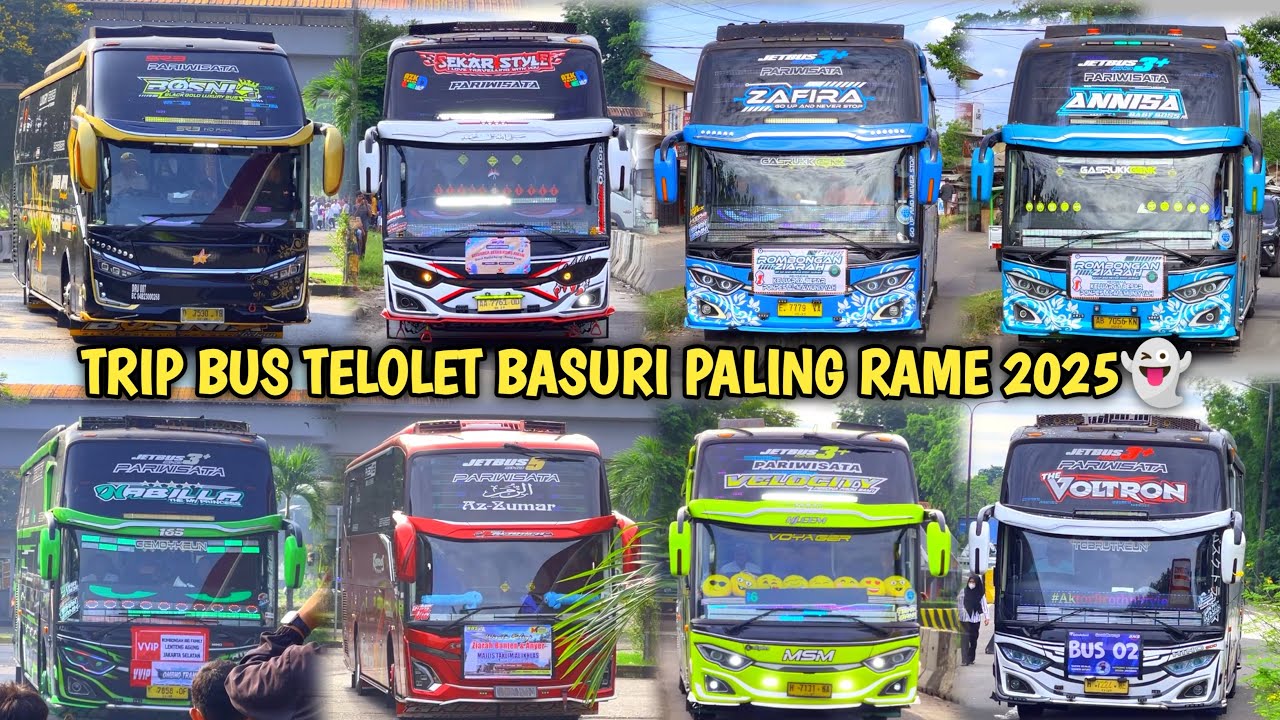 RAME FULL BUS TELOLET BASURI🥳 Hunting Bus Trip Anyer Di Rest Area KM 68👏