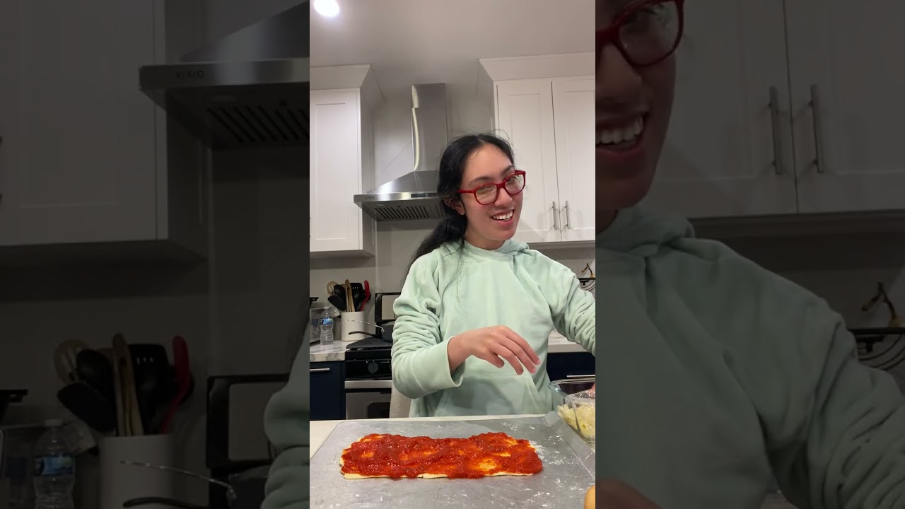 Claire & daddy makes pizza with pillsberry crescent rolls on Claire’s birthday part 1 