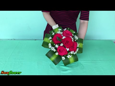 Cắm Hoa Để Bàn Đơn Giản - Hoa Hồng mix Hoa Thạch Thảo | Foci