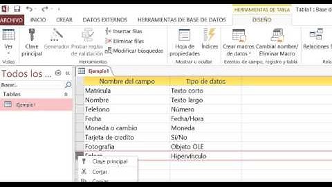 Operaciones principales en Access