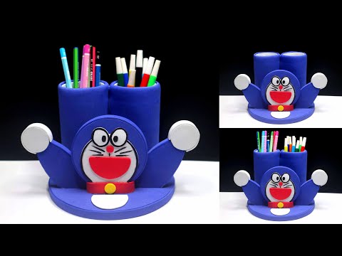Ide Kreatif Tempat Pensil Doraemon dari Botol Plastik 