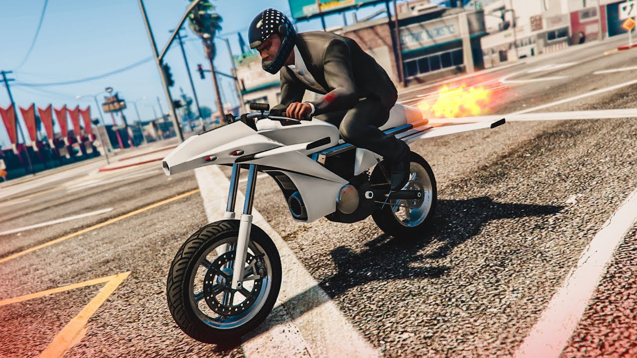 AMAZING ROCKET BIKE STUNTS GTA 5 DLC Stunts Fails YouTube 