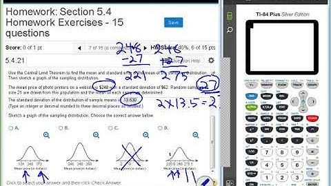 Dr  Swiersz Video Solving Section 5 4 Homework Exercises #7 and #8   20170627 Stats
