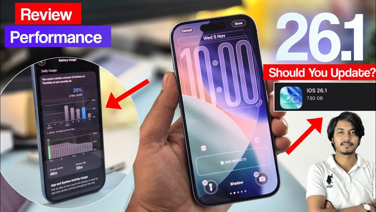 iOS 26.1 Review | iOS 26.1 Battery Review | iOS 26.1 Update Karna ...