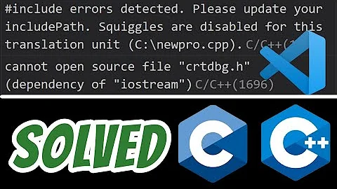 include errors detected. please update your includepath SOLVED visual studio code C and C++