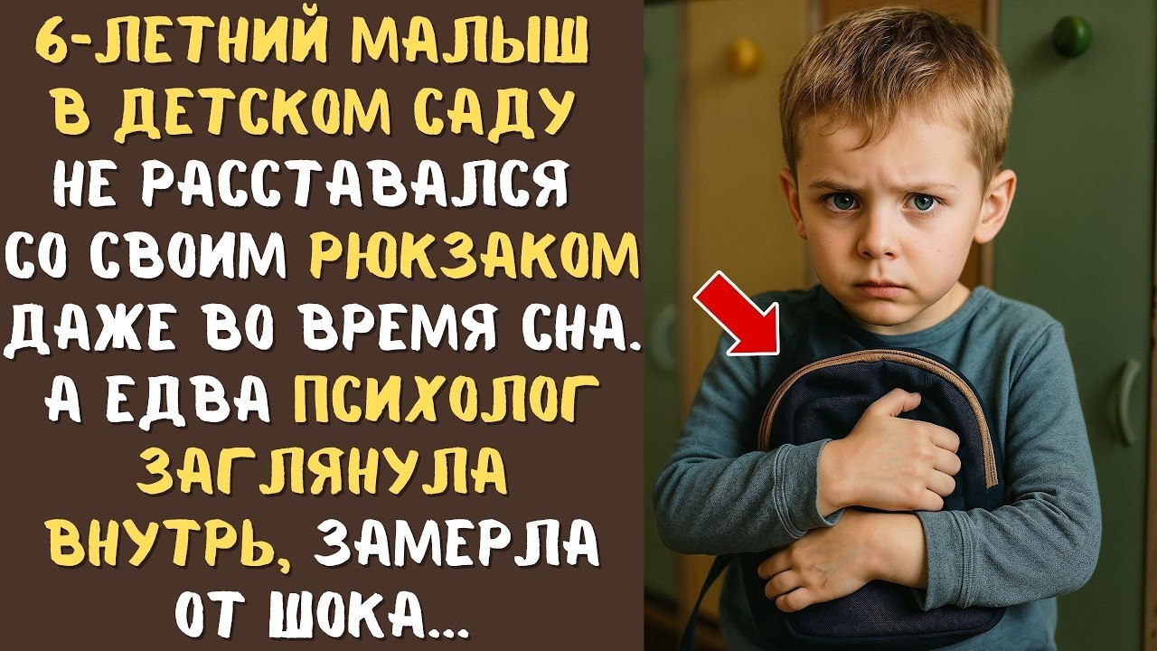 Малыш в детском саду не расставался с рюкзаком даже во время сна. А едва психолог увидела что внутри