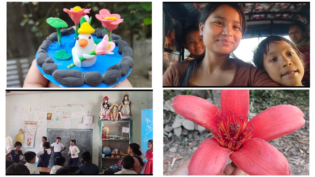 স্কুলের অনুষ্ঠানে বুনু আজ প্রথম নাচ করল, এই সময় গুলোতে শিমুল গাছ গুলো খুব সুন্দর লাগে দেখতে🍁