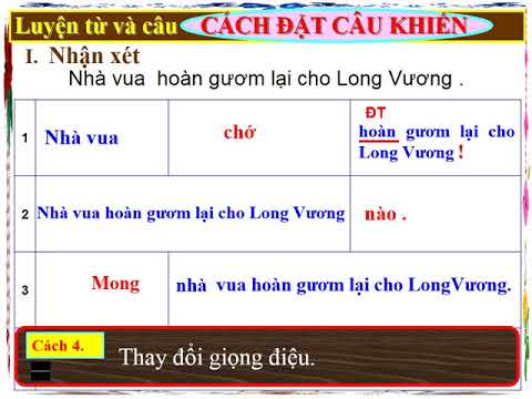 LTVC lớp 4. Tuần 27_Bài 54_Cách đặt câu khiến_Trang 92