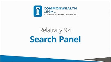 Relativity 9.4 Search Panel