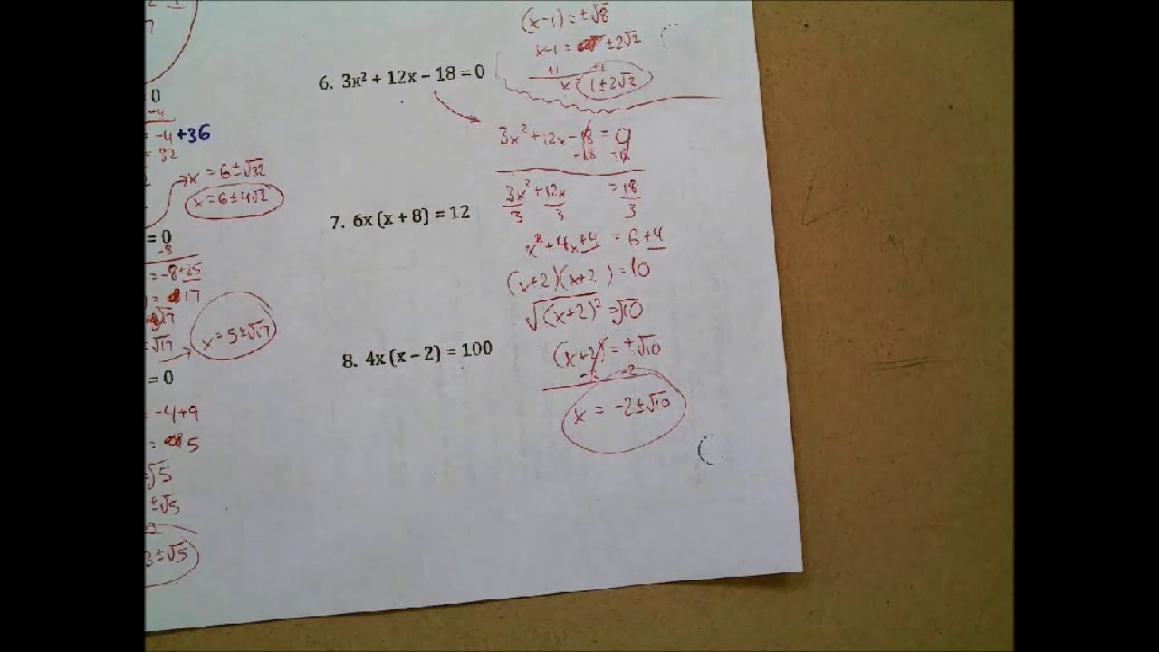 3/8/2019 Completing the Square day 2 - YouTube