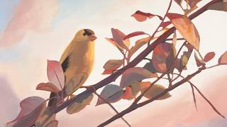 How I Painted This American Goldfinch in Acrylics