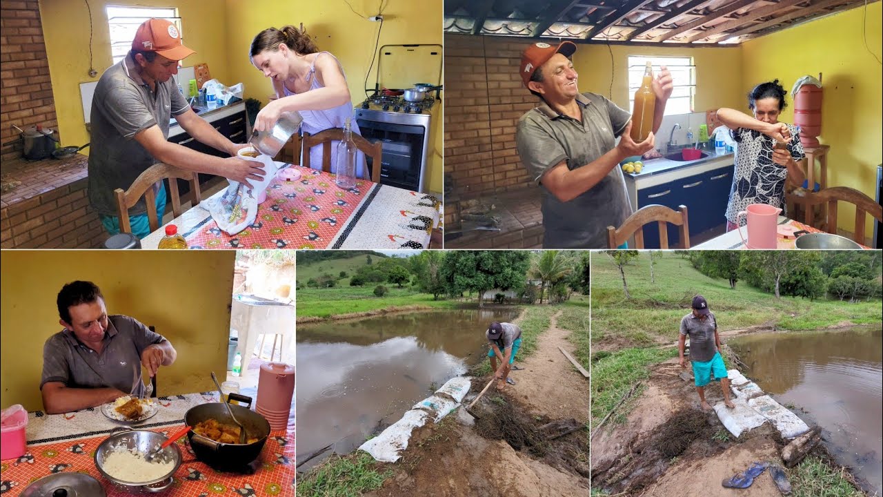TIREI 1 LITRO DE MEL + PREPARANDO CARNE DE PORCO + FIZ ISSO PARA EVITAR QUE O AÇUDE ESTOURE