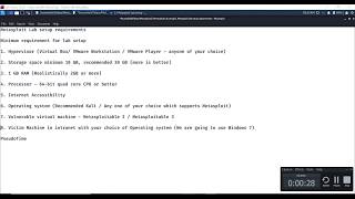 Metasploit Lab setup requirements