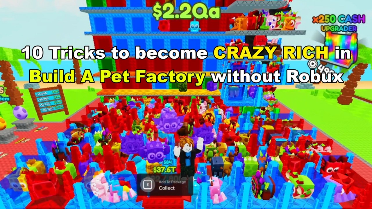 10 Tricks to become CRAZY RICH in Build A Pet Factory WITHOUT Robux