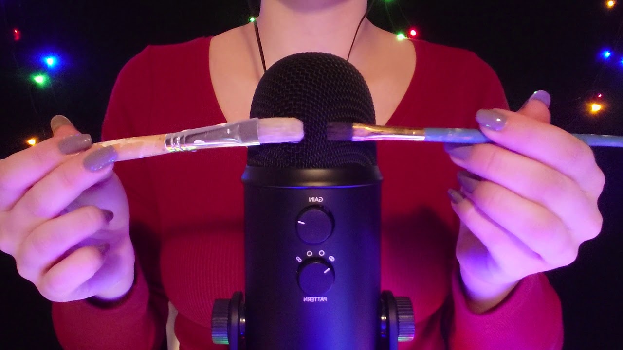 ASMR Microphone Brushing (With Paint Brushes) [No Talking] YouTube