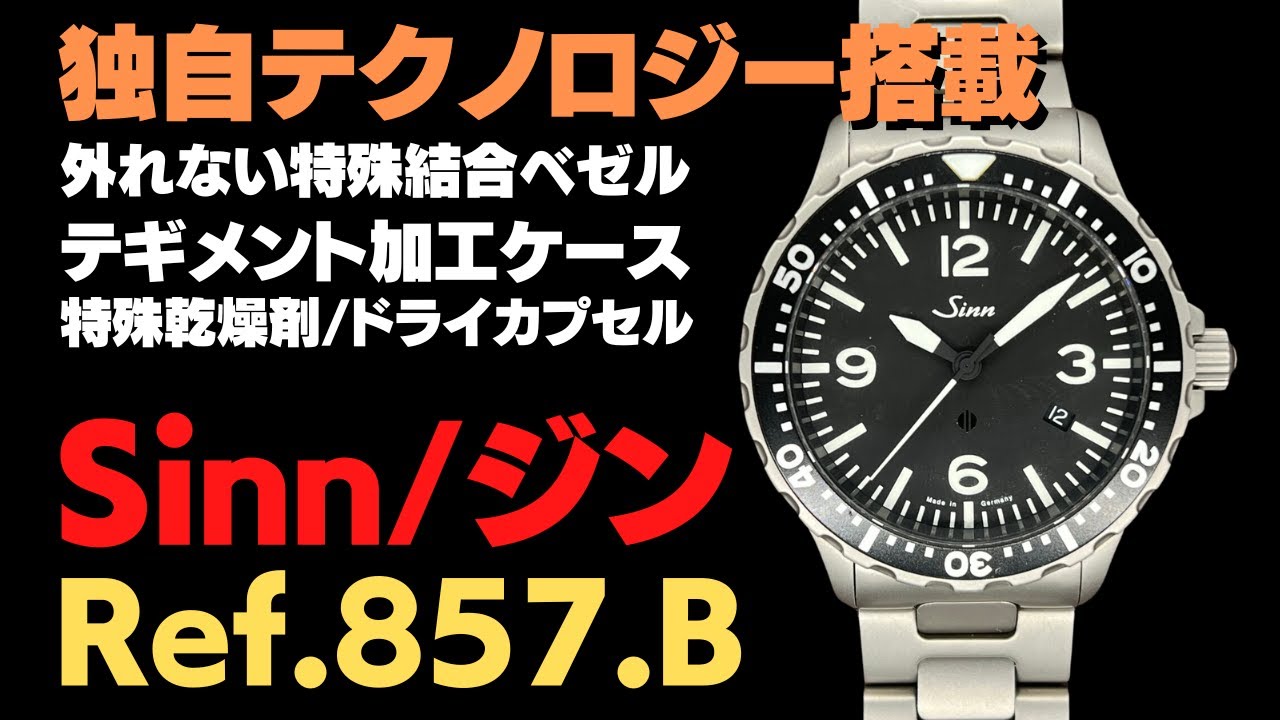 ジン ブレスレット駒 3駒 テギメント加工 取付幅22mm用 857等 ジン Sinn 857.B オートマチック デイト パイロット・ウォッチ 精悍な
