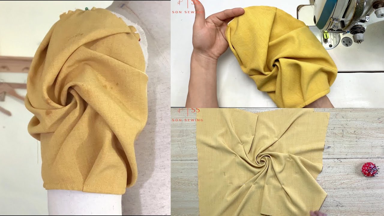 How cutting and sewing twisted rose sleeves | Sewing tips and tricks | Son sewing