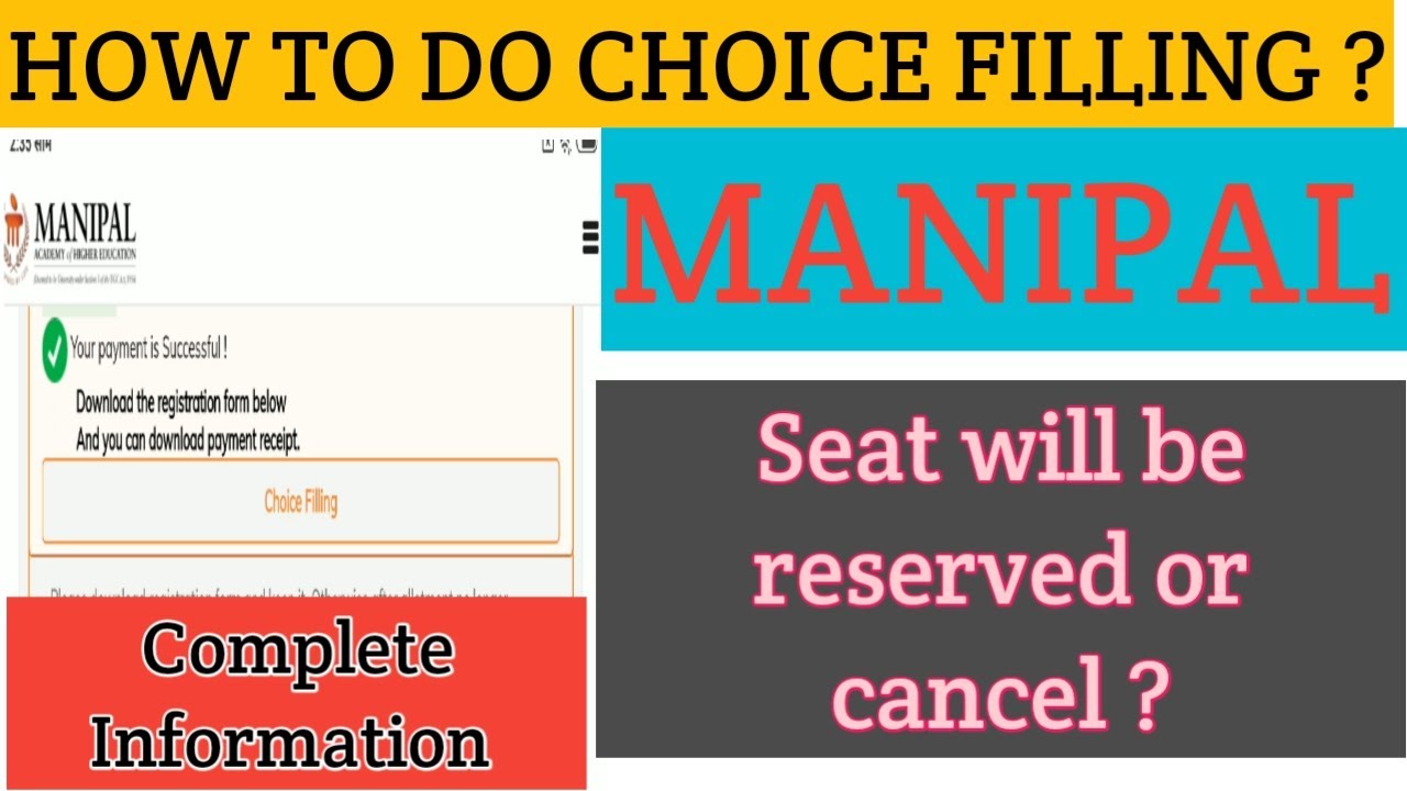 HOW TO FILL CHOICES IN MANIPAL COUNSELLING 2020