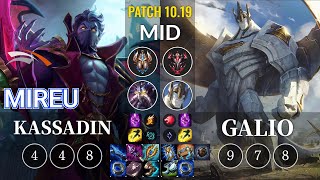 HLE Mireu Kassadin vs Galio Mid - KR Patch 10.19