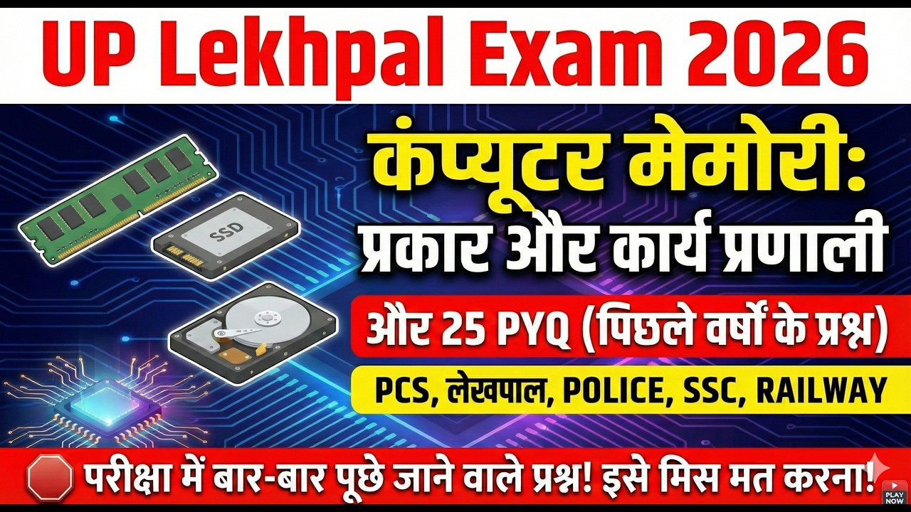 Computer Memory for UP Lekhpal 2026: Full Concept + 25 PYQs | Selection वाली Class!