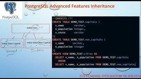PostgreSQL Inheritance  Advanced Features | Inheritance in PostgreSQL | POSTGRESQL INHERITS #VD81