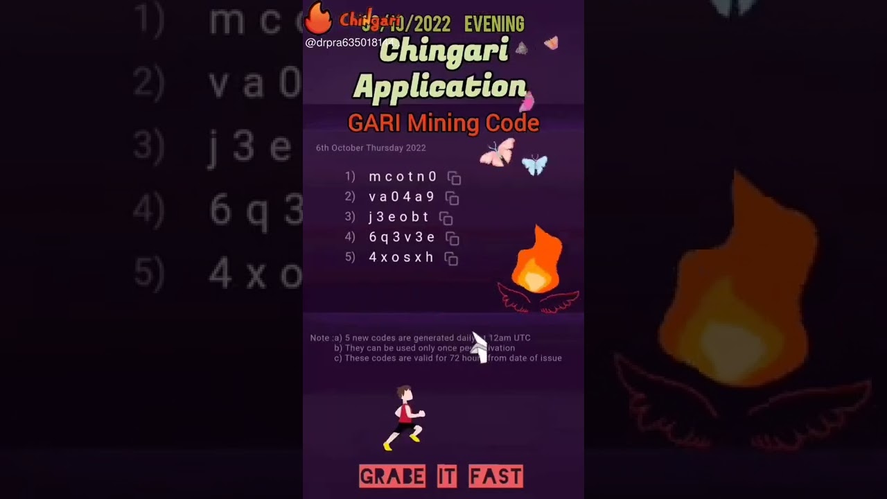 CHINGARI Application GARI Mining Codes(6 Oct Evening 🌆 