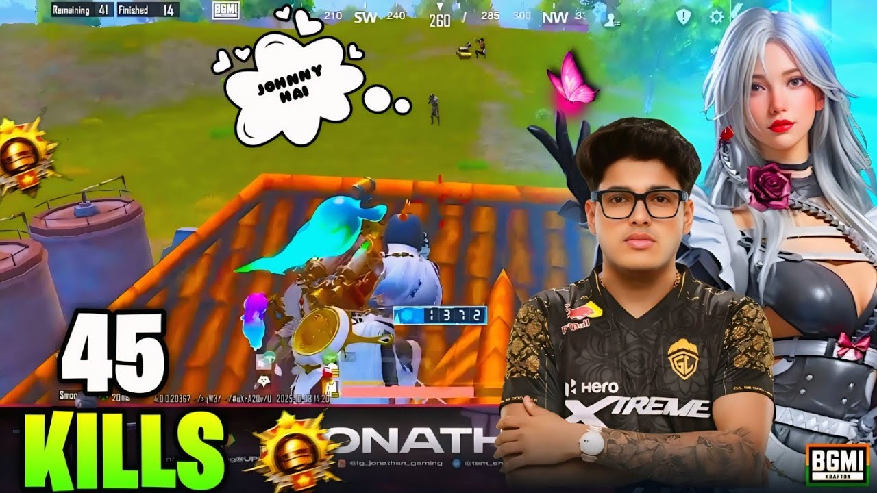 45 KILLS!! 🔥 JONATHAN NEW BEST AGGRESSIVE GAMEPLAY 😳 JONATHAN IS BACK 👑 | GODL 