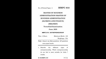 MMPC-018 June 2025 | IGNOU Previous Year Question Paper