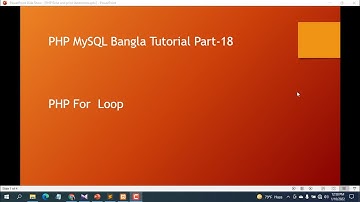 for loop in php Bangla tutorial 2022