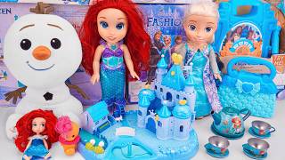 Disney Elsa and Ariel Toys Unboxing ASMR | Elsa Blue Castle Playset | Ariel Doll Toy