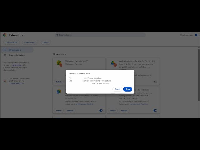 Failed To Load Extension From Manifest File Is Missing Or Unreadable ...