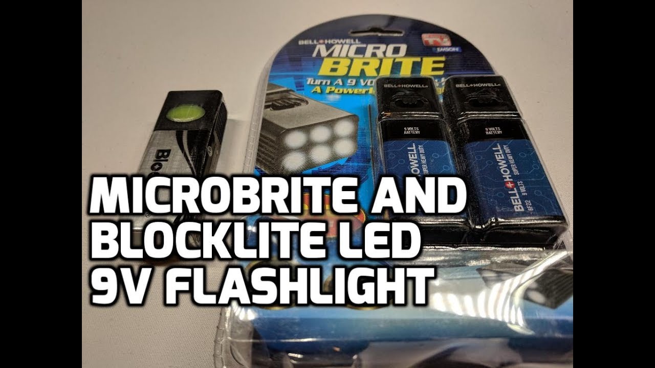 MicroBrite and BlockLite LED Flashlights (attaches to 9V battery