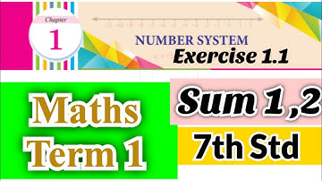 7th Std - Maths | Term 1 - Exercise 1.1 | Sum 1,2