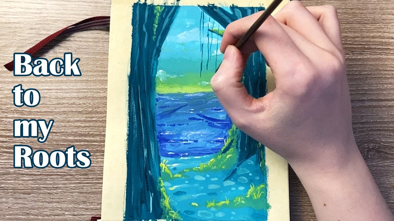 ETHEREAL Gouache Painting #relaxingpainting #gouachepainting #paintingideas #cozyart #landscape #art