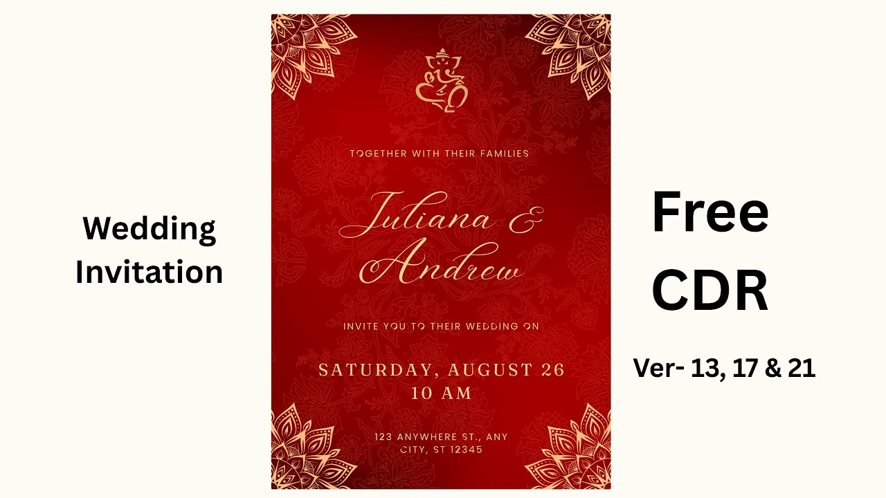 Beautiful wedding invitation design using CorelDRAW.