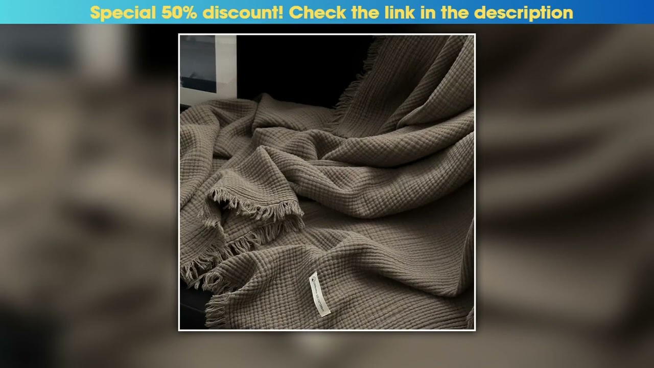 1pc Blanket 100 Cotton Sofa Towel Tassels Bed Linen Solid Color Shawl manta Skinfriendly Plaid
