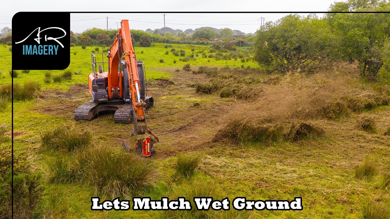 Lets Mulch Wet Ground | Hitach 130-6 working the Seppi Mulcher