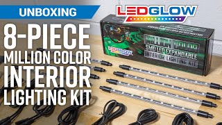 Unboxing | LEDGlow 8pc Million Color Expandable Bluetooth Interior LED Lights for Cars and Trucks