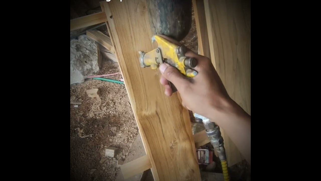 Cara menyamarkan warna kayu jati yang belang atau muda/putih saat finising melamin/plitur