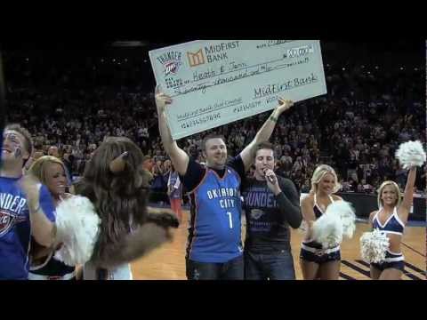 OKC Thunder fan swishes a 20k HALF-COURT SHOT!