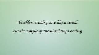Scripture To Song: Proverbs 12:18 Wreckless Words