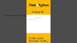 Insertion-Sort in python #coding #pythontutorial #pythonforbeginners #coding #computerprogramming