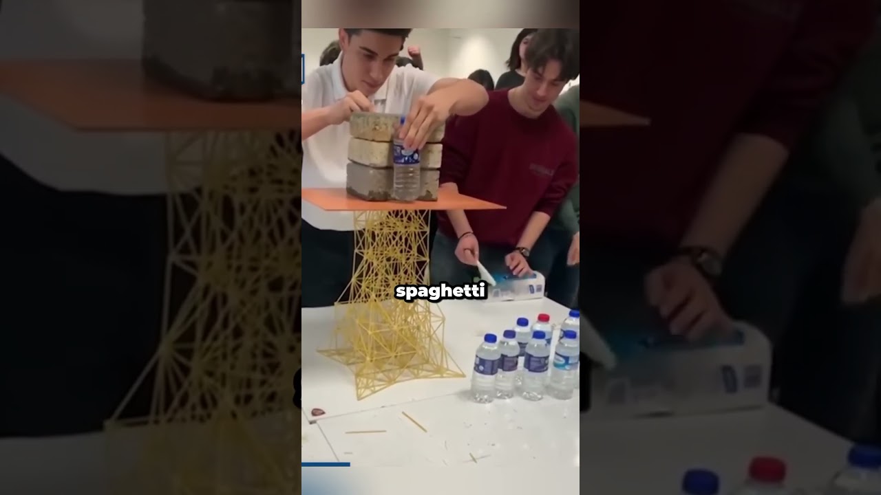 Students asked To Make Spaghetti Tower, Can it hold This Much Weight