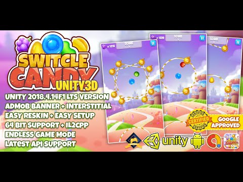 SWITCHLE CANDY UNITY3D SELL SOURCE CODE + ADMOB + EASY RESKIN + 64BIT SUPPORT