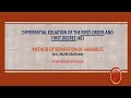 Separation of variables method  Differential Equations of first order and first degree (B.Sc./Net)